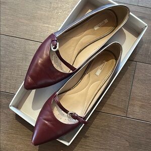 Geox Red Flats with Metallic Strap